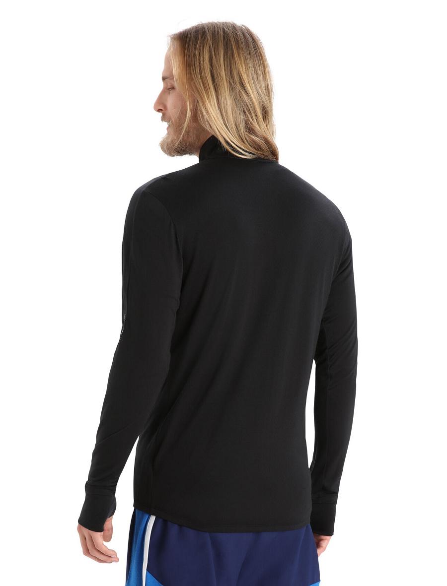 Icebreaker ZoneKnit™ Merino Long Sleeve Zip Miesten Huppari Mustat | FI 1261EBCX